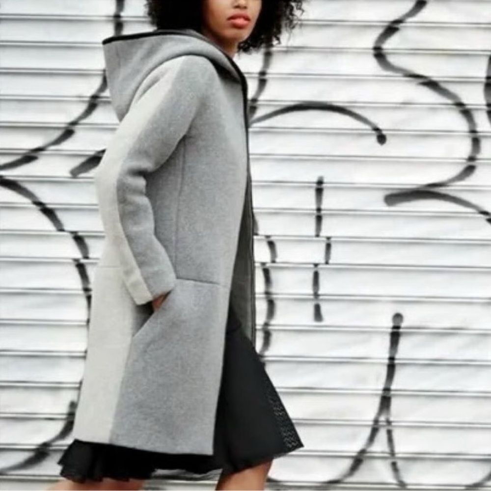 J. Crew Stadium Hooded Wool Coat Nello Gori Gray Size XL - Picture 3 of 14